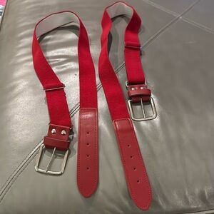 Three Brand New Red Baseball Belts